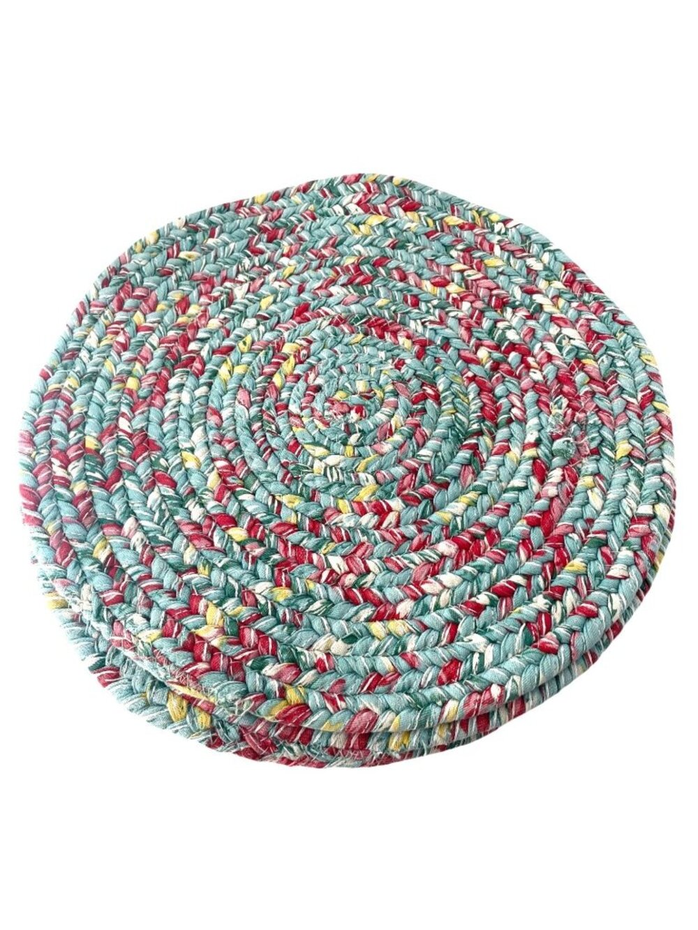 Pioneer Woman Placemats Vintage Floral Braided 15" Round Cotton Set of 8